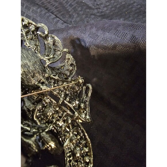 Vintage Large Multicolored Rhinestone Decorative Statement Brooch- Rare... - Picture 6 of 6